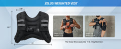 ZELUS Weighted Vest, 6lb/8lb/12lb/16lb/20lb/25lb/30lb Weight Vest with Reflective Stripe for Workout, Strength Training, Running, Fitness, Muscle Building, Weight Loss, Weightlifting